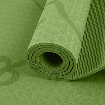 TPE podloga za jogu s linijama poravnanja, 6 mm, multifunkcionalna, ekološkog materijala, sklopiva