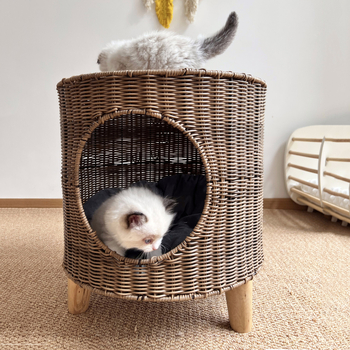 Гнездо за домашни любимци и клетка – Закрита котешка къща, сваляема и миеща се, пластмасова, bebebell