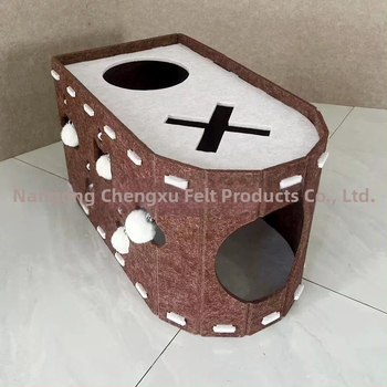 Котешка пещера с интегрирана дъска за драскане – Материал: Фелт; Категория: Легло за домашни любимци, Клетка; За котки; Вътрешна употреба; Всички сезони