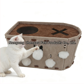 Котешка пещера с интегрирана дъска за драскане – Материал: Фелт; Категория: Легло за домашни любимци, Клетка; За котки; Вътрешна употреба; Всички сезони