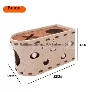 Котешка пещера с интегрирана дъска за драскане – Материал: Фелт; Категория: Легло за домашни любимци, Клетка; За котки; Вътрешна употреба; Всички сезони