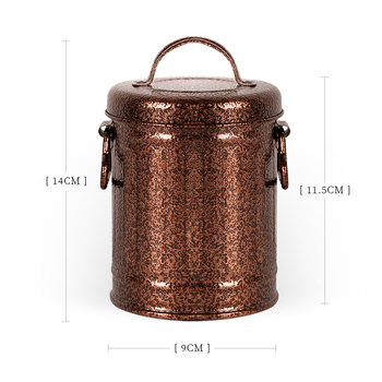 Scrumieră din metal galvanizat, în formă de găleată, cu capac, funcție de depozitare, personalizabilă