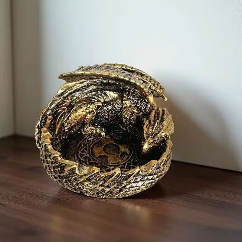 Pepeljara s dragonom u europskom stilu, kreativna i personalizirana, materijal: smola; višekratna upotreba; dekorativna; pogodna za dar