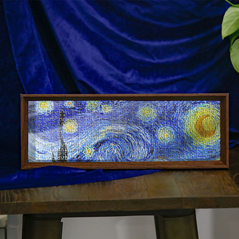Yuelan svjetleći puzzle u poklon kutiji – plosnati puzzle s poznatim slikom, stolni okvir za fotografiju dekor, DIY, materijal: papir; marka: Yuelan; za tinejdžere 7–14 godina