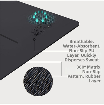 Mini joga prostirka od PU prirodnog kaučuka s podrškom za ruku i protukliznom površinom za meditaciju, 40×60 cm