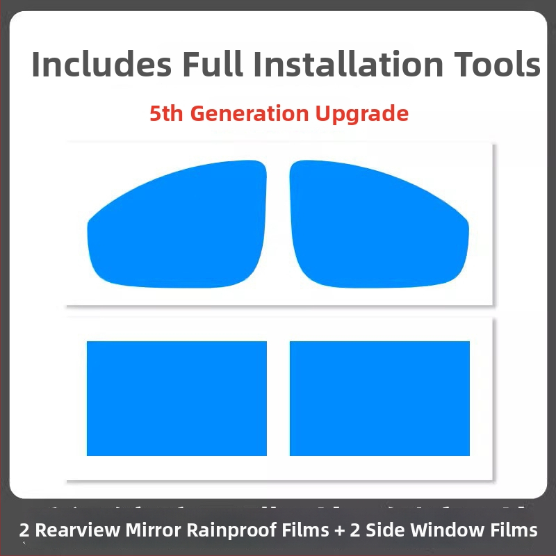 Dážďovzdorný film na spätné zrkadlo auta - PET materiál, silné lepidlo, vodeodolný, model 7