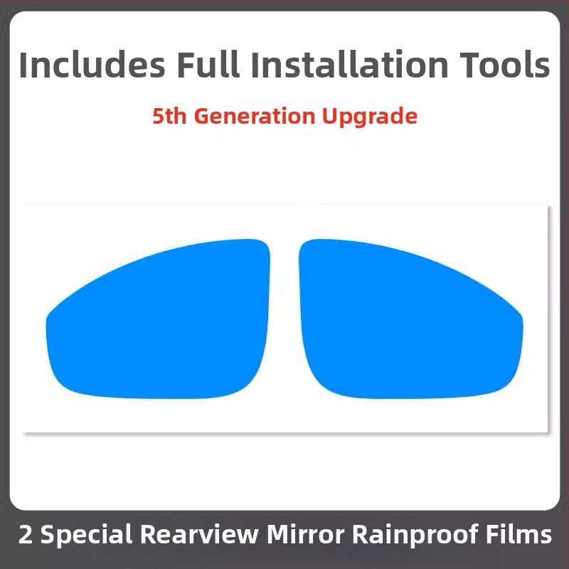 Dážďovzdorný film na spätné zrkadlo auta - PET materiál, silné lepidlo, vodeodolný, model 7