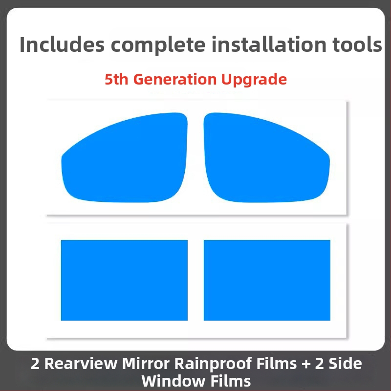 Dážďovzdorný film na spätné zrkadlo auta - PET materiál, silné lepidlo, vodeodolný, model 7