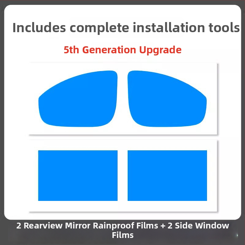 Dážďovzdorný film na spätné zrkadlo auta - PET materiál, silné lepidlo, vodeodolný, model 7
