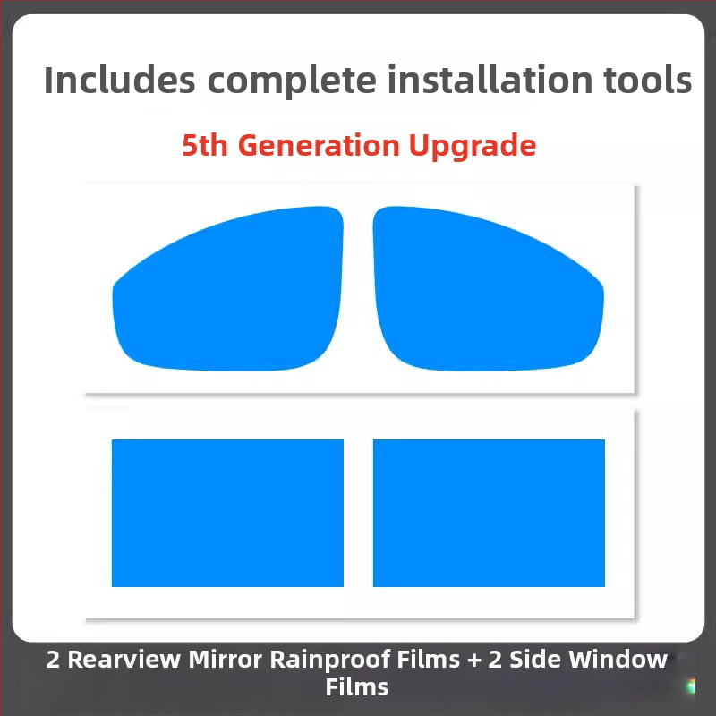 Dážďovzdorný film na spätné zrkadlo auta - PET materiál, silné lepidlo, vodeodolný, model 7