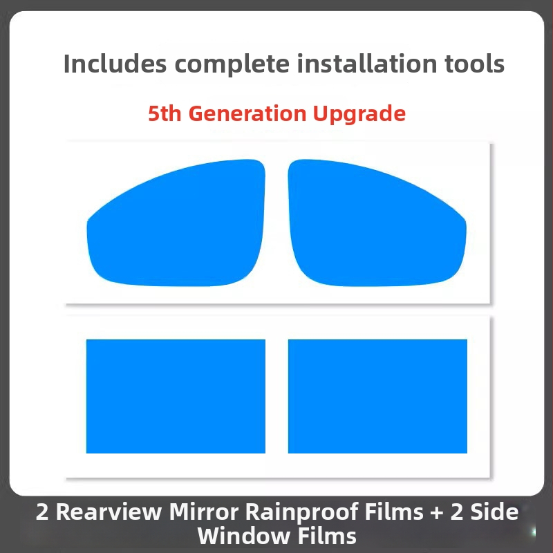 Dážďovzdorný film na spätné zrkadlo auta - PET materiál, silné lepidlo, vodeodolný, model 7