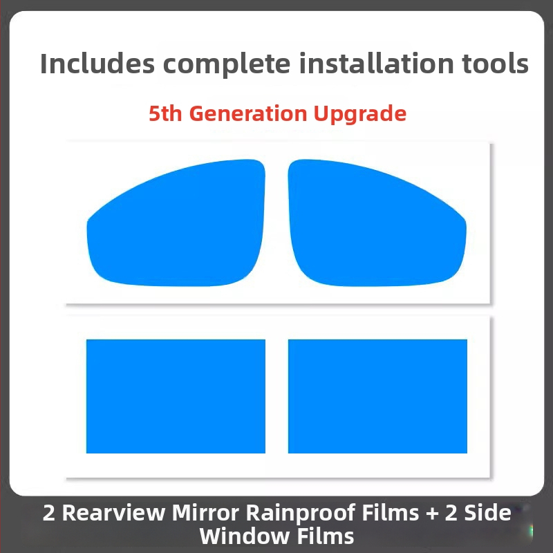 Dážďovzdorný film na spätné zrkadlo auta - PET materiál, silné lepidlo, vodeodolný, model 7