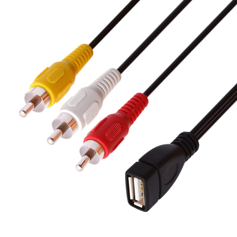 USB na 3RCA AV kabel – adapter kabel, USB-RCA sučelje, bakreni vodič, injekcijska izrada, za TV set-top box.