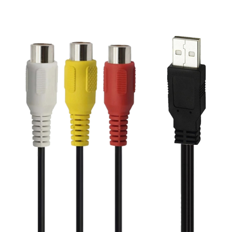 USB na 3RCA AV kabel – adapter kabel, USB-RCA sučelje, bakreni vodič, injekcijska izrada, za TV set-top box.