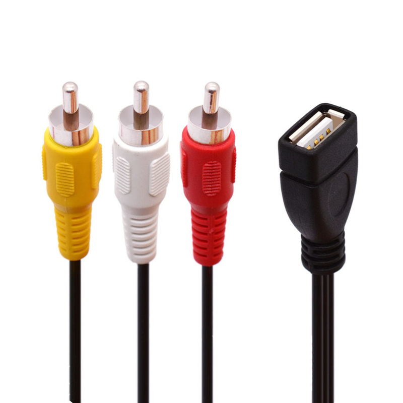 USB na 3RCA AV kabel – adapter kabel, USB-RCA sučelje, bakreni vodič, injekcijska izrada, za TV set-top box.
