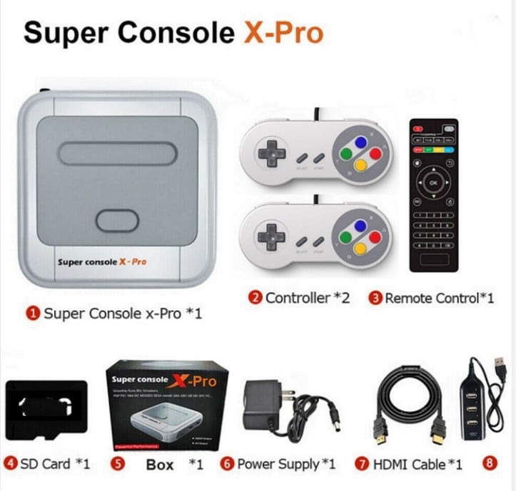 R8 igraća konzola XPro s dvostrukim sustavom i TV boxom, 3D/4K HD, za dva igrača, 64/128/256 GB memorije