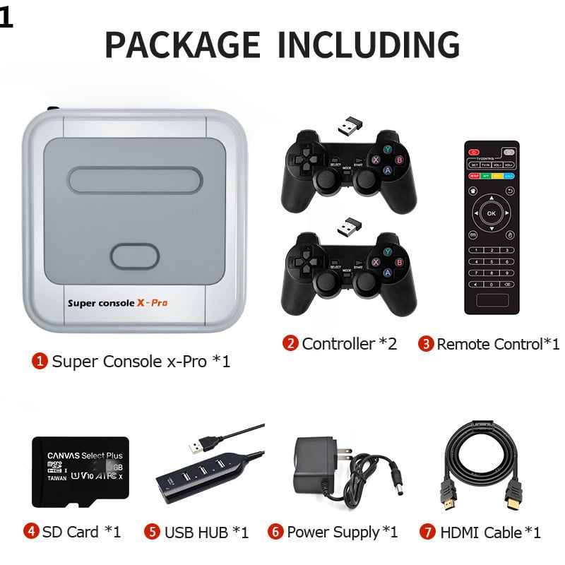 R8 igraća konzola XPro s dvostrukim sustavom i TV boxom, 3D/4K HD, za dva igrača, 64/128/256 GB memorije
