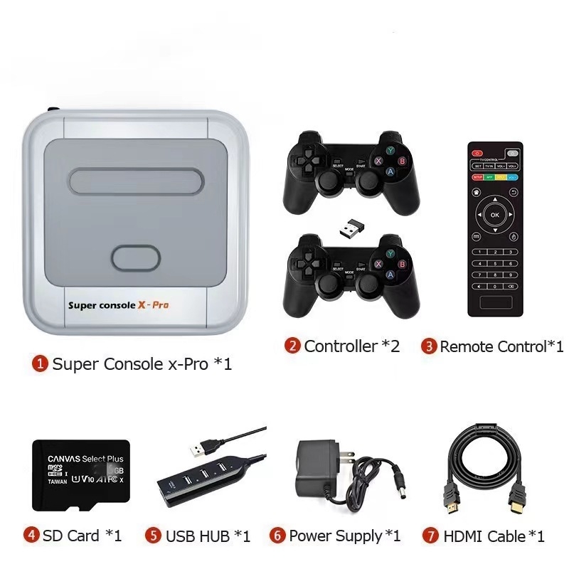 R8 igraća konzola XPro s dvostrukim sustavom i TV boxom, 3D/4K HD, za dva igrača, 64/128/256 GB memorije