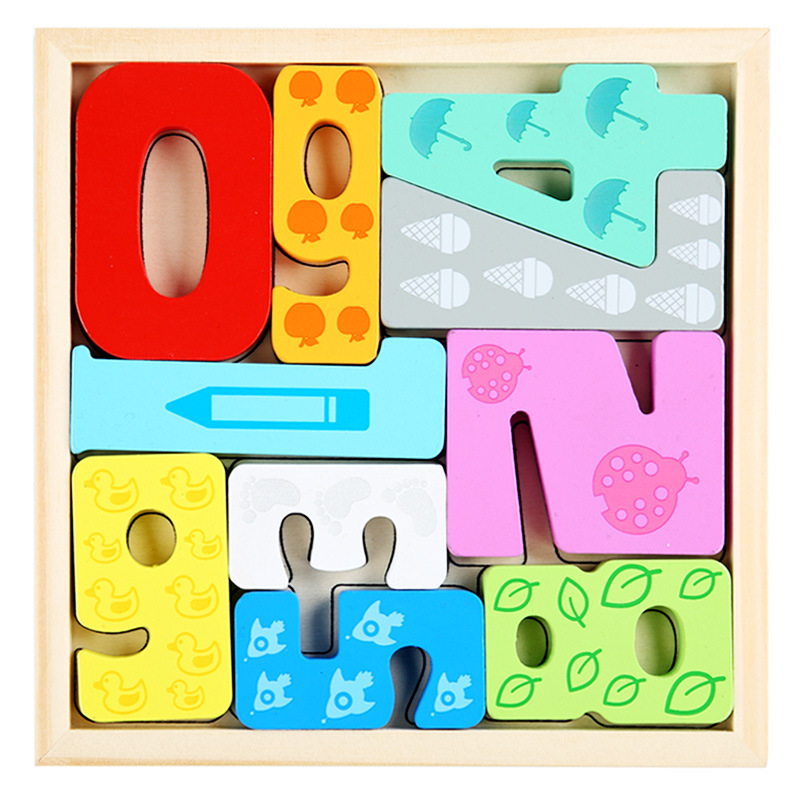 Drveni trodimenzionalni puzzle blokovi za djecu, edukativna igra za uzrast 0–3 godina