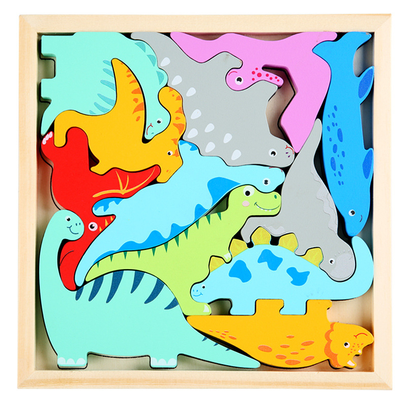 Drveni trodimenzionalni puzzle blokovi za djecu, edukativna igra za uzrast 0–3 godina