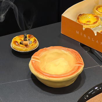 Keramički pepeljara s dizajnom Egg Tart – za stol ili dom, jedinstven stil (Materijal: keramika; Stil: jedinstven; Prilagodba: Nije dostupna)