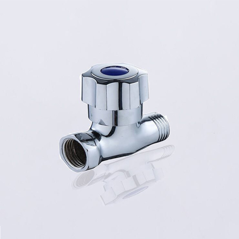 Réz háromutas szelep, menetes csatlakozás, modell 4-pontos egyenes szelep, működő nyomás 1 MPa, csaphoz