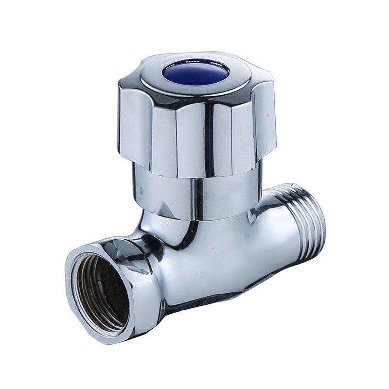 Réz háromutas szelep, menetes csatlakozás, modell 4-pontos egyenes szelep, működő nyomás 1 MPa, csaphoz