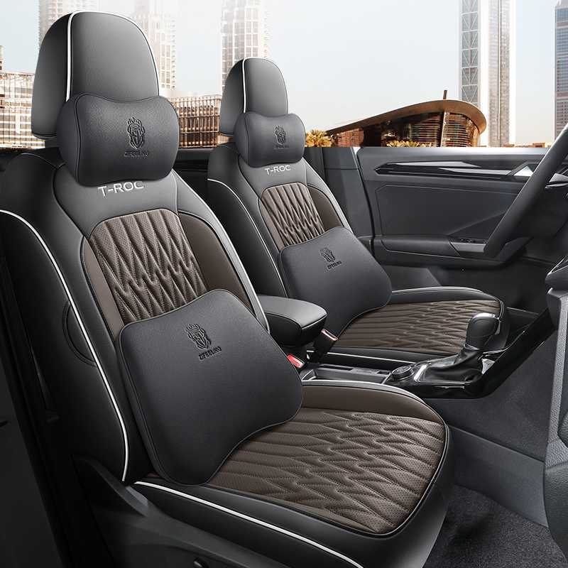 Κάλυμμα καθίσματος για Volkswagen T-Roc (2018-2025) - δερμάτινο, πλήρης κάλυψη, τετραεποχικό, προσαρμοστικό