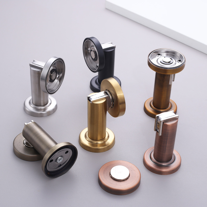 Stopper de ușă din oțel inoxidabil, finisaj șlefuit, montaj pe perete, modelul 806, acționare manuală.