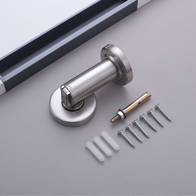 Stopper de ușă din oțel inoxidabil, finisaj șlefuit, montaj pe perete, modelul 806, acționare manuală.