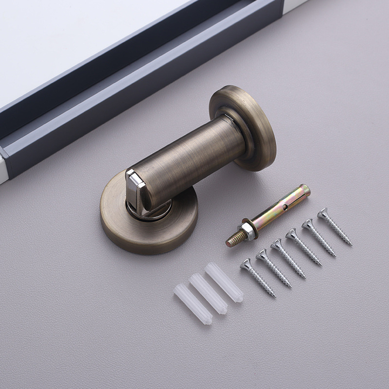 Stopper de ușă din oțel inoxidabil, finisaj șlefuit, montaj pe perete, modelul 806, acționare manuală.