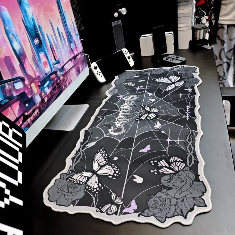 Επιφάνεια γραφείου με ανάπαυση καρπού, μονόπλευρη, υφασμάτινη, θερμική μεταφορά, ιαπωνικού μινιμαλιστικού στυλ, για γραφείο και παιχνίδια