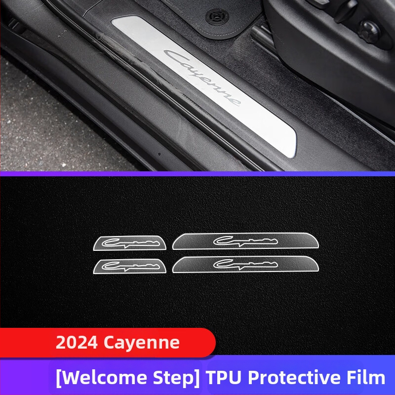TPU vnútorná ochranná fólia pre Porsche Cayenne — prístrojový a navigačný displej, stredová konzola a ovládanie prevodovky — jednovrstvové formovanie, odolné voči teplu aj chladu, odolné voči škrábaniu a opotrebeniu, proti otlačkom prstov a olejovým škvrná