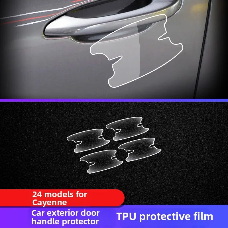 TPU vnútorná ochranná fólia pre Porsche Cayenne — prístrojový a navigačný displej, stredová konzola a ovládanie prevodovky — jednovrstvové formovanie, odolné voči teplu aj chladu, odolné voči škrábaniu a opotrebeniu, proti otlačkom prstov a olejovým škvrná