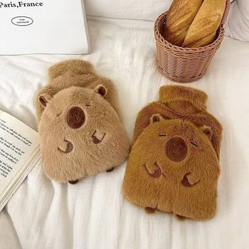 Capybara vízzel tölthető melegítőpalack, plüss dizájn, PVC, derékra, hasra és kezekre