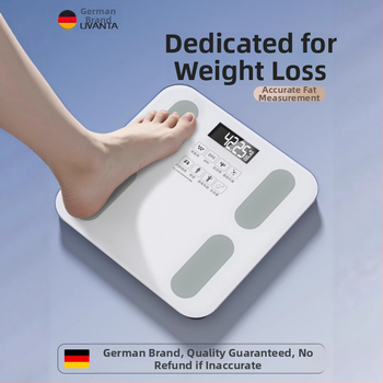 Oufanda Bluetooth ζυγαριά σώματος με μέτρηση λίπους και υγρασίας, 0,2–180 kg, Tempered glass, για ενήλικες