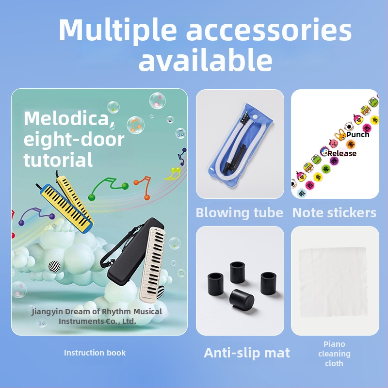32-klávesová harmonika s mäkkým puzdrom pre deti, pre začiatočníkov, plastové telo, 101+ demonstračných skladieb