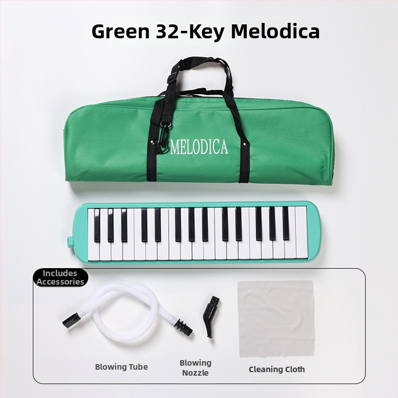 32-klávesová harmonika s mäkkým puzdrom pre deti, pre začiatočníkov, plastové telo, 101+ demonstračných skladieb
