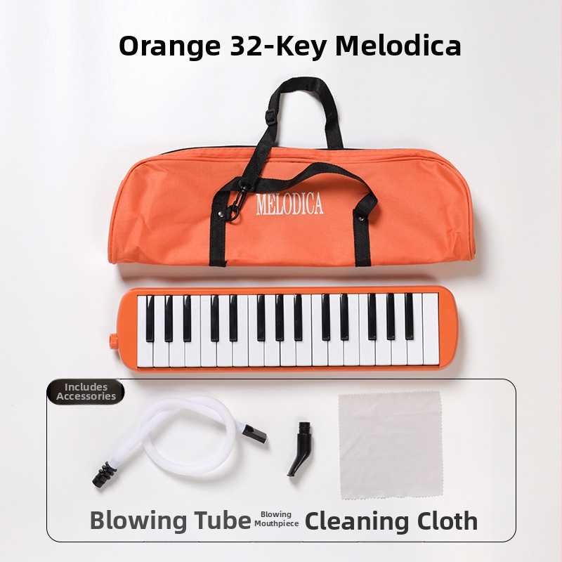 32-klávesová harmonika s mäkkým puzdrom pre deti, pre začiatočníkov, plastové telo, 101+ demonstračných skladieb