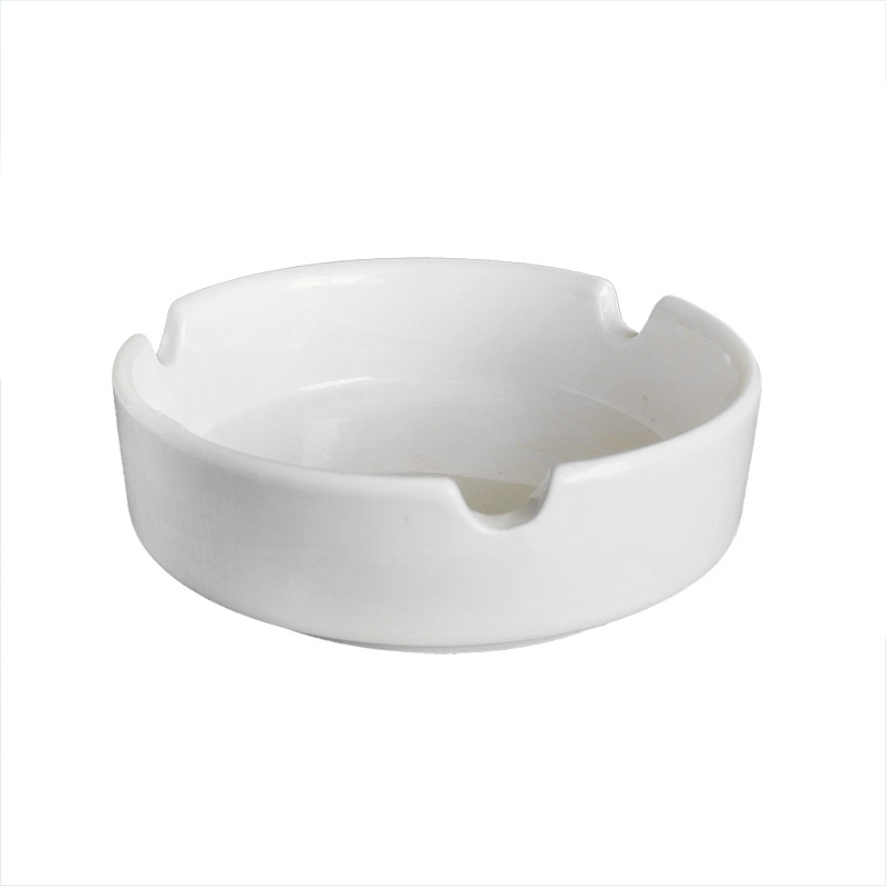 Keramički pepelnjak, minimalistički kružni dizajn, s otisnutim logom
