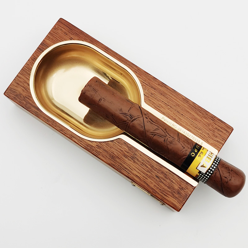 Drveni pepelnjak za cigare, europskog stila, veliki otvor, pogodan za darivanje (Materijal: Drvo; Stil: Lagani luksuz; Podrijetlo: Guangdong; Prigode za darivanje: Rođendan, Festival)