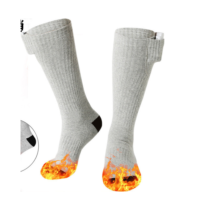 Grijane USB čarape s podesivom temperaturom za vanjsku upotrebu i skijanje, gornji dio i đon od pamuka, unisex.