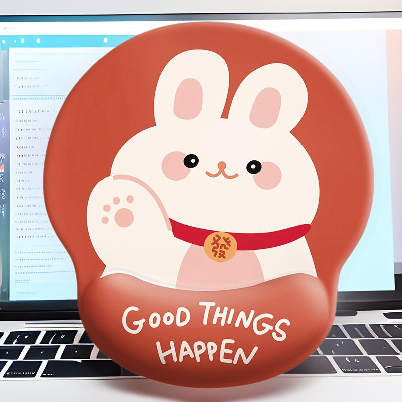 Pad καρπού για ποντίκι με καρό μοτίβο γάτας, φυσικός καουτσούκ, μονόπλευρη, εκτύπωση με μεταφορά θερμότητας, προσαρμόσιμο