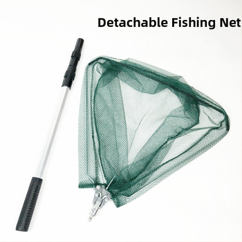 Integrovaná trojuholníková zložená rybárska sieť z hliníkového zliatiny, priemer otvoru 40, hĺbka siete 40, jemné očká, skladacia, nosnosť 2 kg