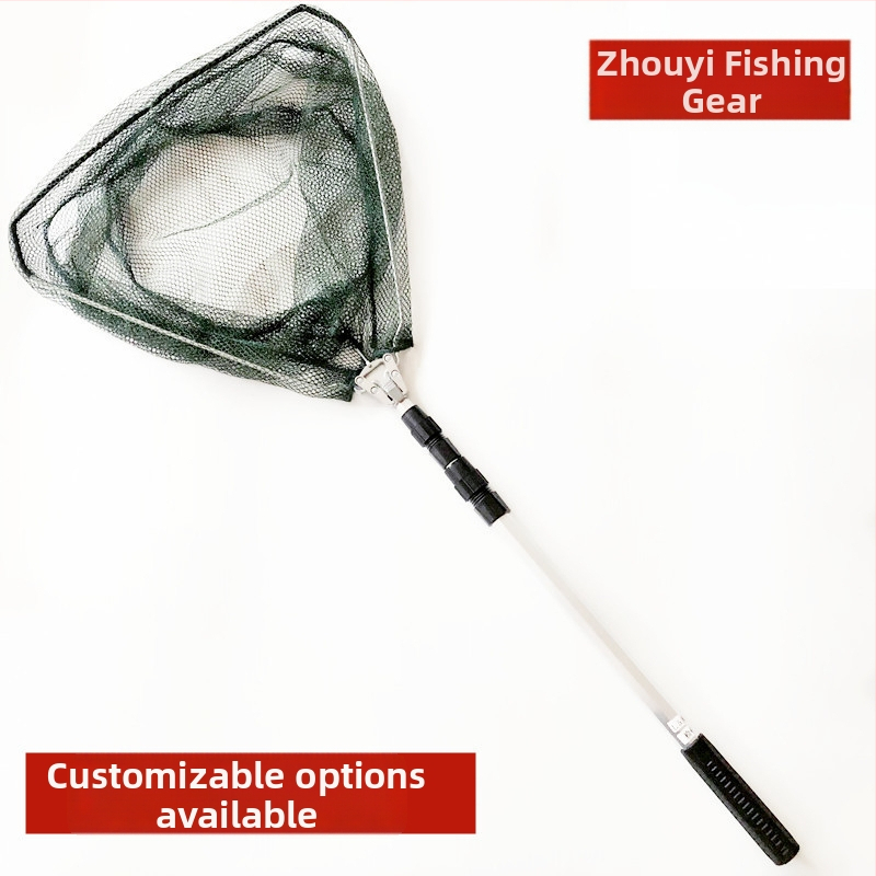 Integrovaná trojuholníková zložená rybárska sieť z hliníkového zliatiny, priemer otvoru 40, hĺbka siete 40, jemné očká, skladacia, nosnosť 2 kg