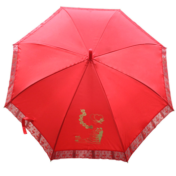 Dugi automatski svadbeni kišobran s 8 željeznih rebara, 190T tkanina, UV zaštita UPF 40+, otisak loga