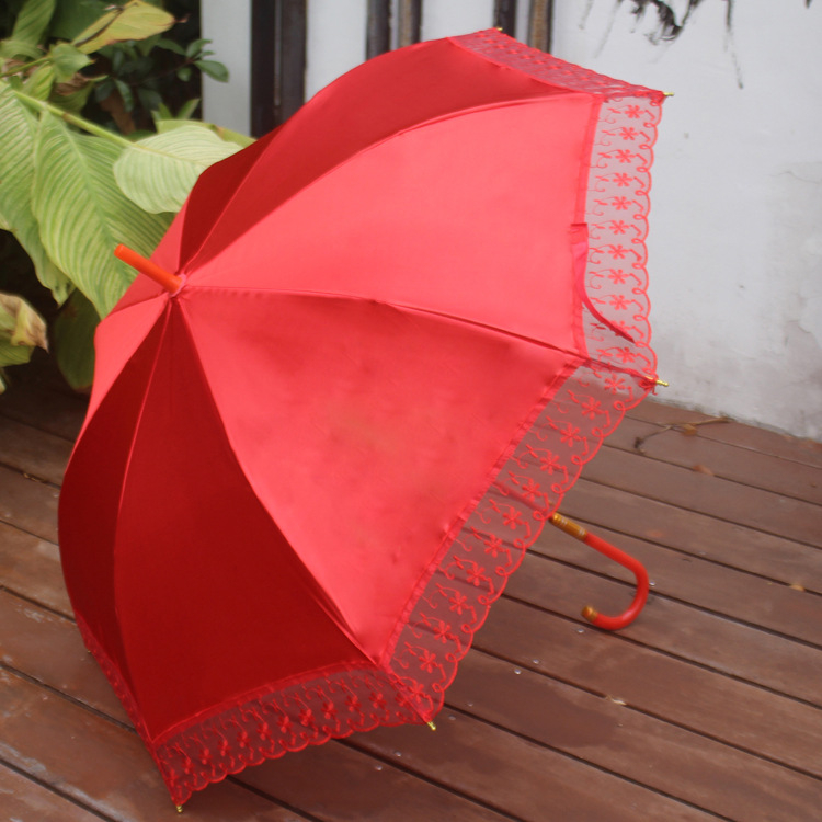 Dugi automatski svadbeni kišobran s 8 željeznih rebara, 190T tkanina, UV zaštita UPF 40+, otisak loga