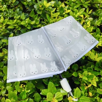 Miffy összecsukható esernyő, átlátszó kupolával, kettős használat esőre és napsütésre, 8 bordás vas váz