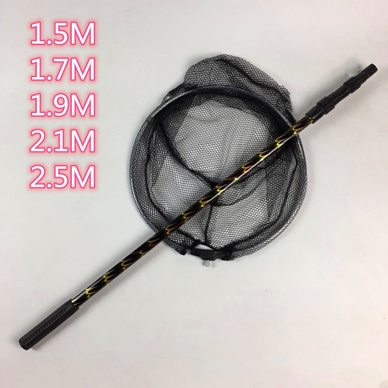 Proširena štap za mrežu za ribolov od aluminijske legure, gusta mreža, promjer otvora mreže 25–35 cm, dubina mreže 20 cm
