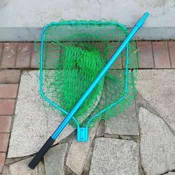 Алуминиева сплавна глава за голям улов — мрежа с квадратна или кръгла глава и дълбока джоба; дълбочина 70 см, носимост 30 кг, тегло 1,5 кг, нейлонова мрежа с 36 нишки